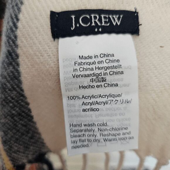 J. Crew Classic Plaid Wrap Blanket Scarf H2853 Women's Multicolor One Size - Picture 3 of 3